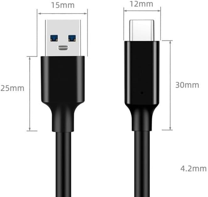 USB A to USB C Cable, 1.5 Meter Length