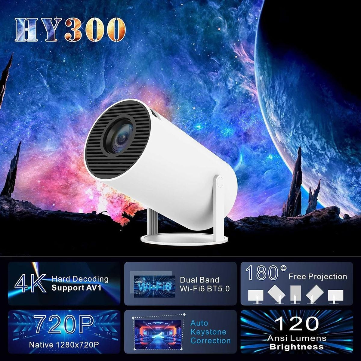 HY300 HD home projector Gift Set.
