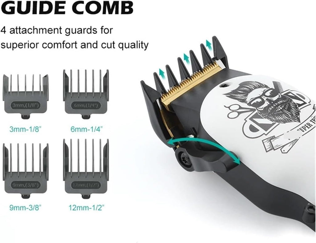 Razors V-699 Hair Clipper Electric Trimmer Men Professional Barber Men Cordless Clippers Shaver Trimmer for Man Cleaning Machine(V-699 Black & White )