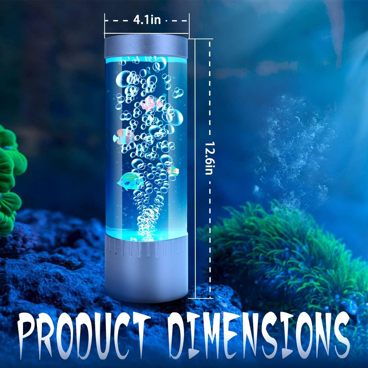 Bubble Fish Lamp, Sensory Bubble Tube Lamp, Artificial Fish Tank with Moving Fish, to Light Up Your Life Like a Lamp, Fish Tank Light and Aquarium.