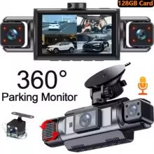 DashCam Car Dvr Video Recorder 4 Channels 360° WIFI Front inside Rotatable Rear View Camera 24h Parking Monitor Car dash cam.