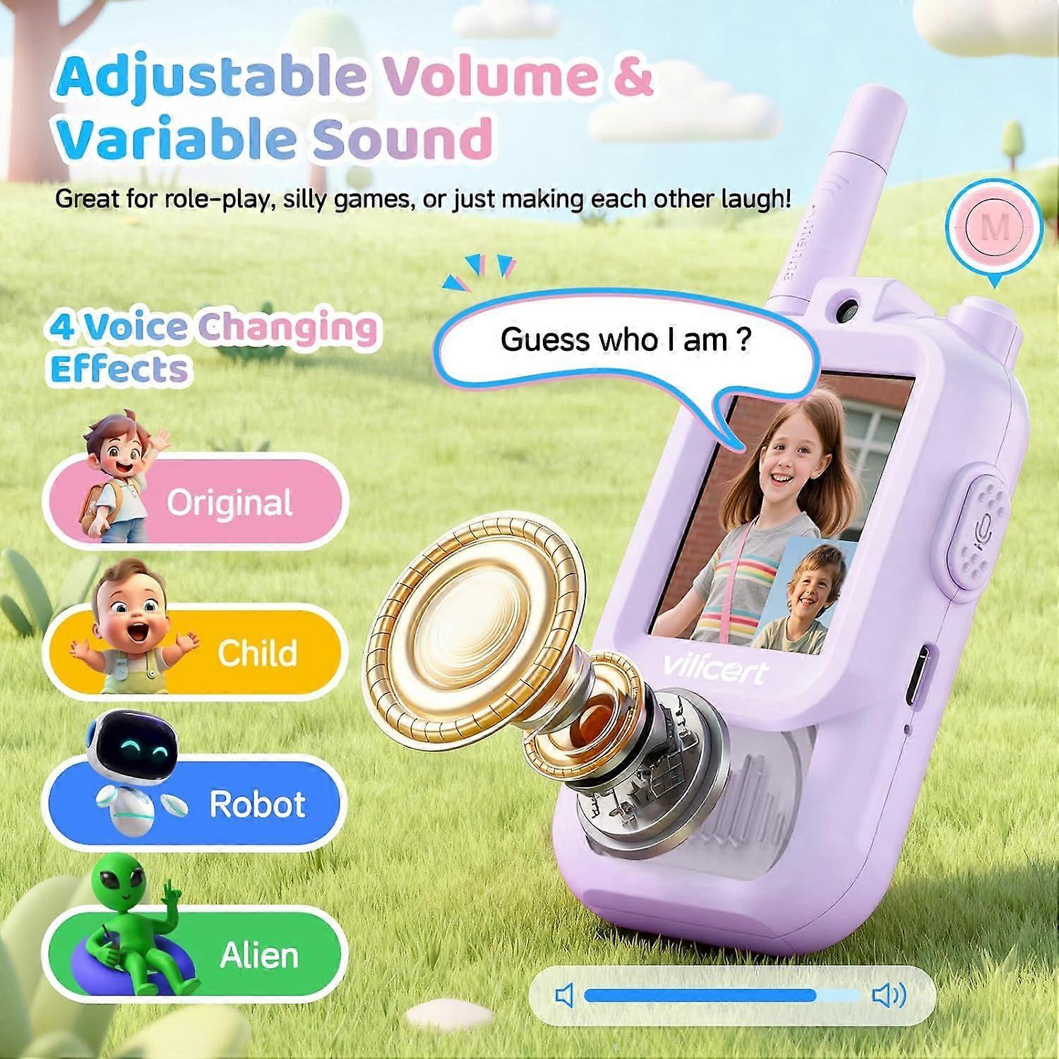 Kids Video Walkie Talkies for Girls Ages 3-12,