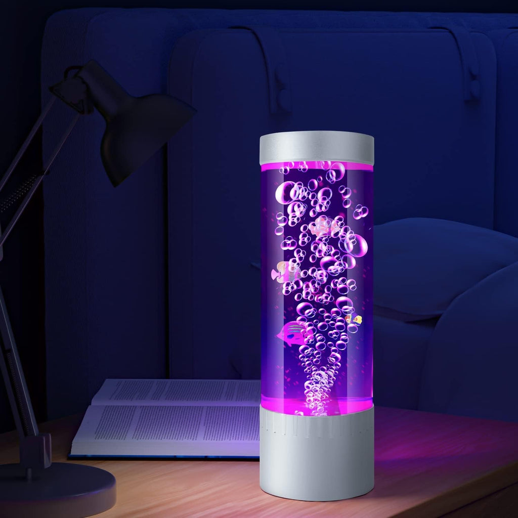 Bubble Fish Lamp, Sensory Bubble Tube Lamp, Artificial Fish Tank with Moving Fish, to Light Up Your Life Like a Lamp, Fish Tank Light and Aquarium.
