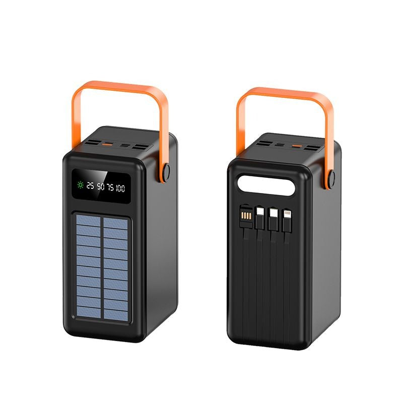 Ultimate 100000mAh Solar Powerbank with Mounted Light & 1:4 USB Cables