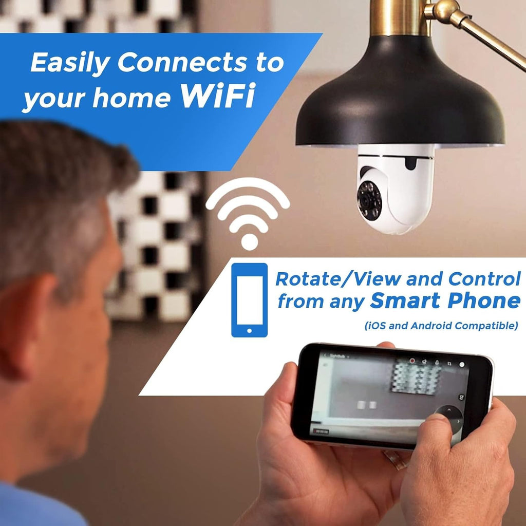 Sight Bulb Security Camera, Two Way Talk 1080P HD Video WiFi Smart Camera, Indoor Outdoor Night Vision 360 Degree Motion Detection with SD Card (Pack of 2)