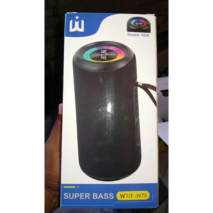 Portable Super Bass Wuf W-75 Bluetooth Speaker - WaterProof, Long Playtime and RGB lights