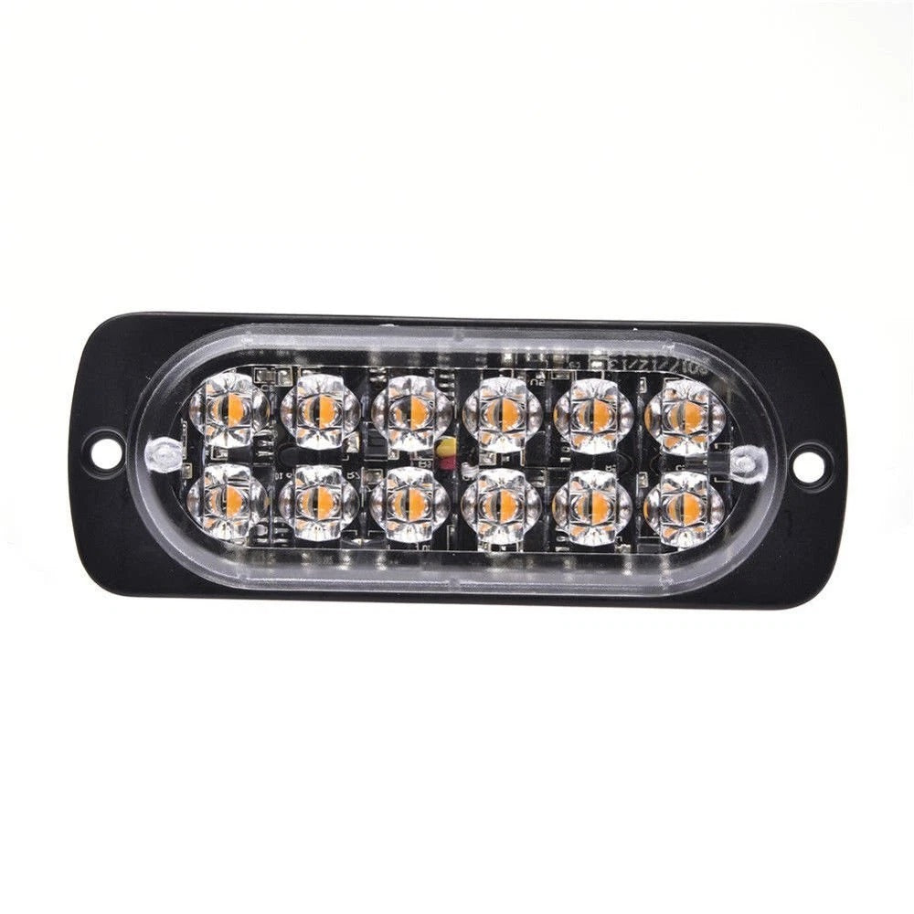 VS-12T-B White  Car  Light12 LED Truck Emergency Beacon Warning Hazard Flash Strobe Light 12-24V