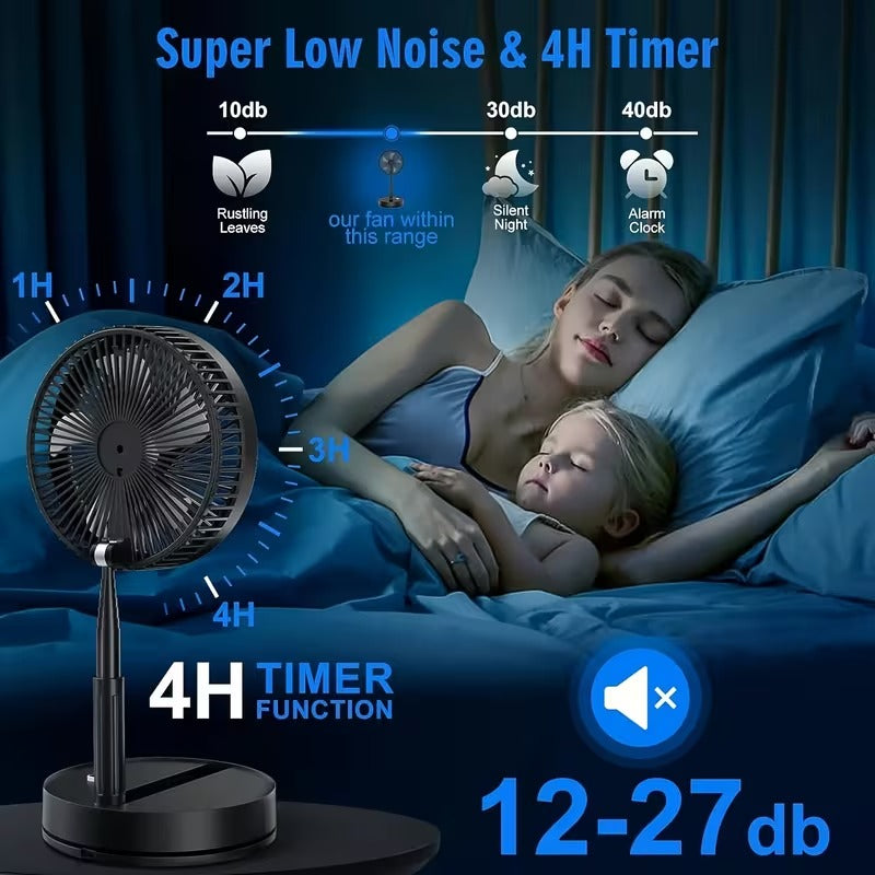 8-Inch Rechargeable Oscillating Foldaway Fan & Standing Fan