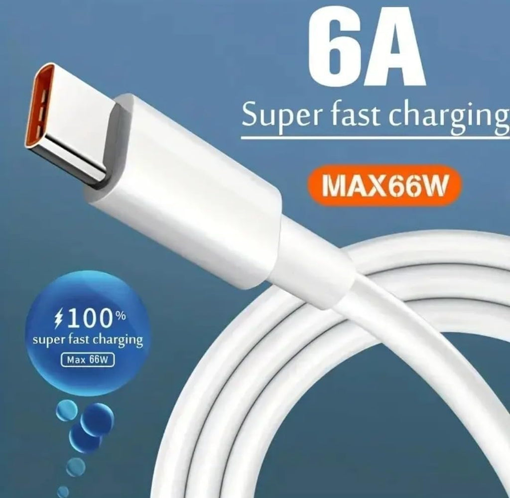 USB to USB-C Cable, White, Fast Charging Data Sync Cord with Orange Accents.