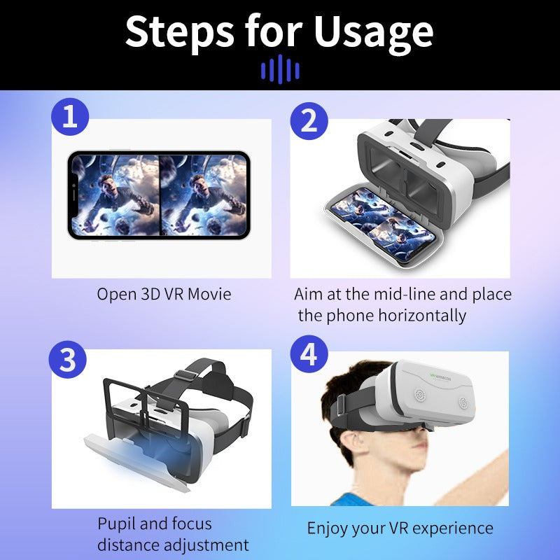 VRSHINECON G15 Helmet Virtual Reality VR Glasses All In One Game Phone 3D Glasses(White)