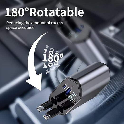 66 WATT RETRACTABLE CAR CHARGER