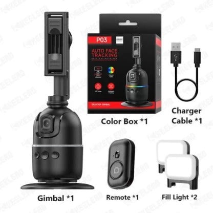 Magic Gimbal P03 Auto Face Tracking Tripod Bluetooth Selfie Stick  (Black, Remote Included).