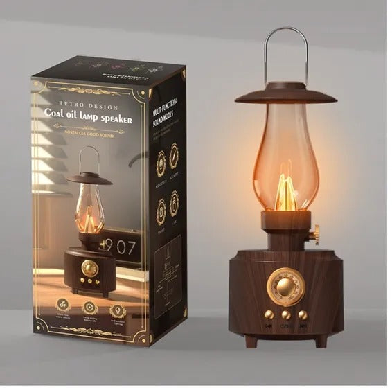 Speaker Lamp - Vintage Kerosene Design, Waterproof Wireless Speaker with Built-in Light, Great Home, Garden Camping.