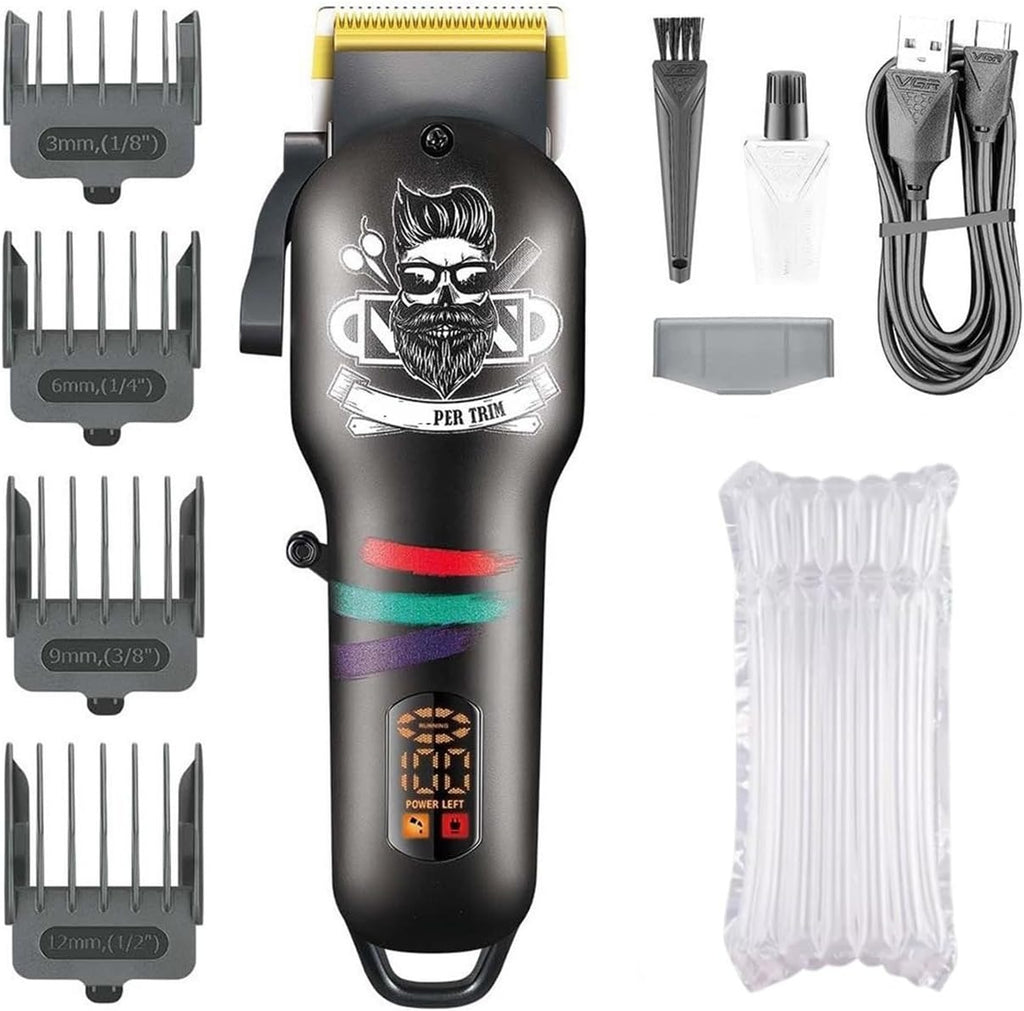 Razors V-699 Hair Clipper Electric Trimmer Men Professional Barber Men Cordless Clippers Shaver Trimmer for Man Cleaning Machine(V-699 Black & White )