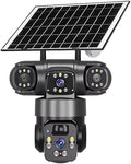Solar Powered Security Camera 4K Wireless Outdoor 360°