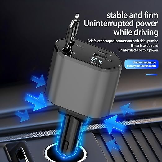 66 WATT RETRACTABLE CAR CHARGER