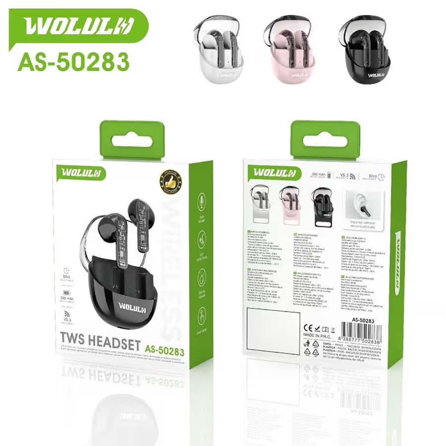 Wolulu AS-50283 TWS Bluetooth V5.3 Earphone 300mah Battery