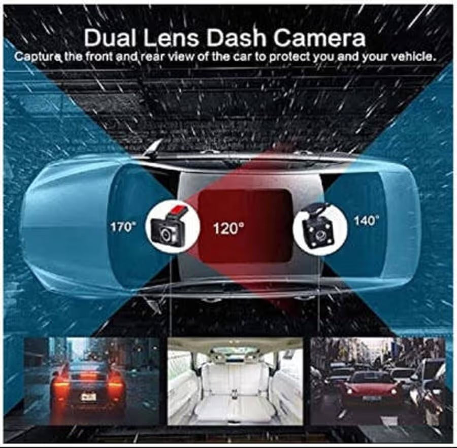 Dual Lens Vehicle BlackBox DVR 4K High-Definition Dash Cam Recorder
