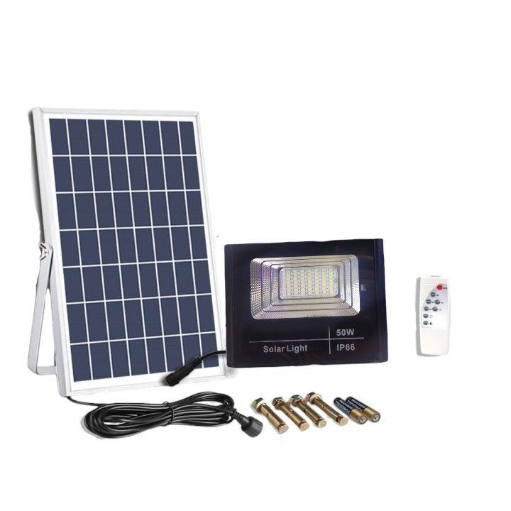 50W LED Solar Flood Light with Remote Control & Solar Panel