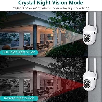 PTZ WiFi SMART SECURITY CAMERA WITH DUAL ANTENNAS.