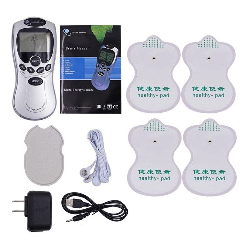 Electric Digital Therapy Body Pain Relief Massage 4 Electrode Pads