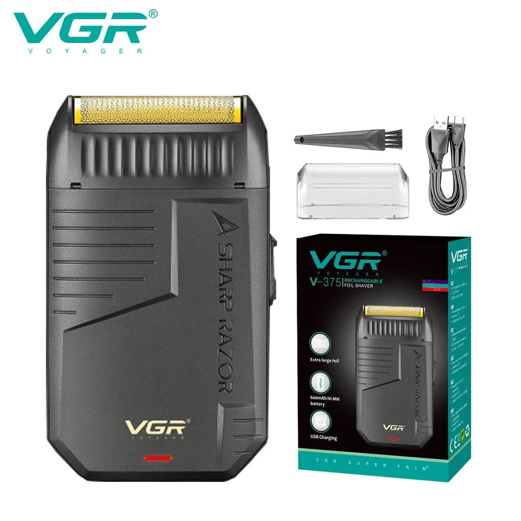 VGR V-375 Foil Shaver – Rechargeable Beard Trimmer, Pop-Up Detail Razor.
