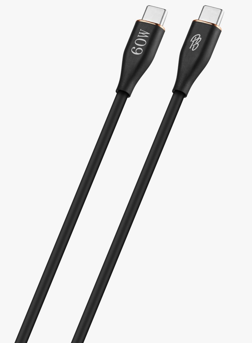 2m 60W Type-C to Type-C Charging Cable - Black