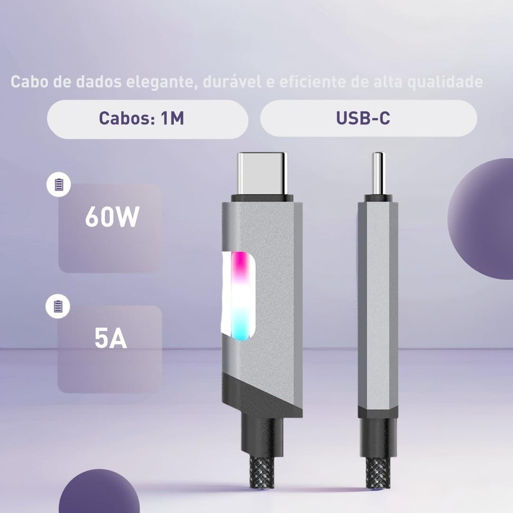 EZRA 60W PD3.0 Fast Charging, Zinc Alloy Nylon Braided USB to Type-C Cable, for iPhone 15/Pro/Plus/Pro Max, (USB C/C, 1m)