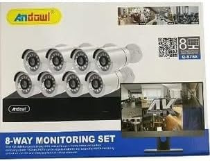 Andowl 8-Way Wireless CCTV Surveillance Kit, 8 Channel, Outdoor Security Camera Monitoring Set.