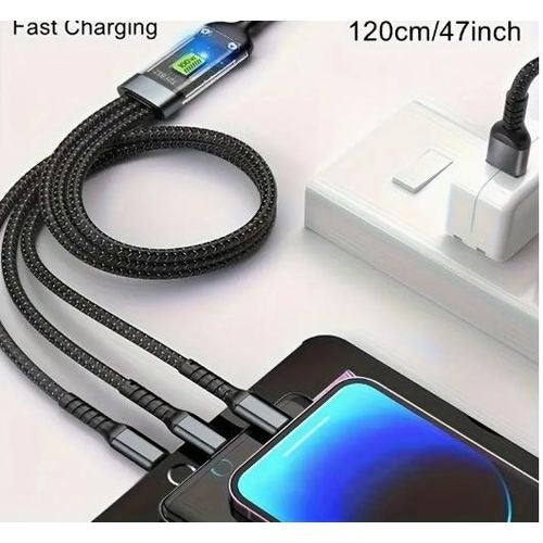 3 in 1 Fast Charging cable For iPhone Type C And Andriod.