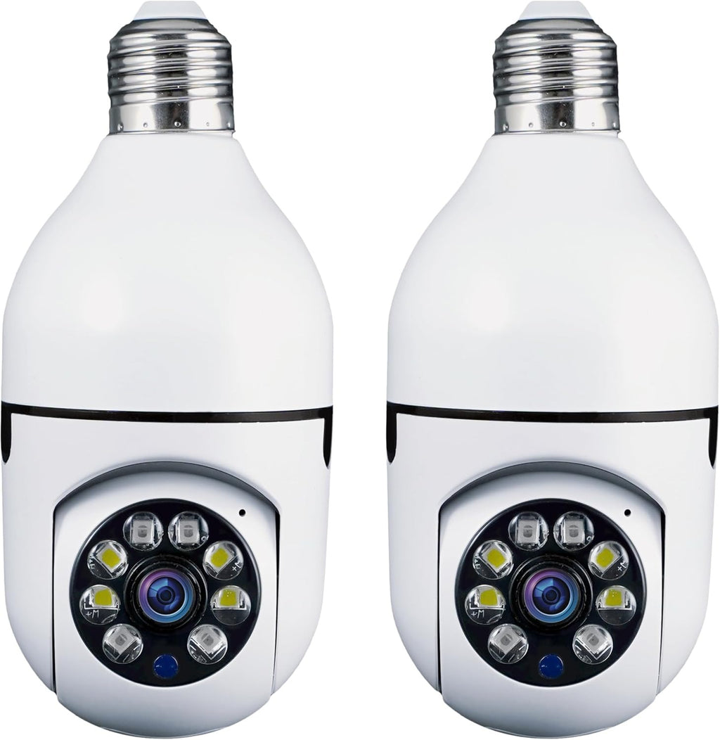 Sight Bulb Security Camera, Two Way Talk 1080P HD Video WiFi Smart Camera, Indoor Outdoor Night Vision 360 Degree Motion Detection with SD Card (Pack of 2)