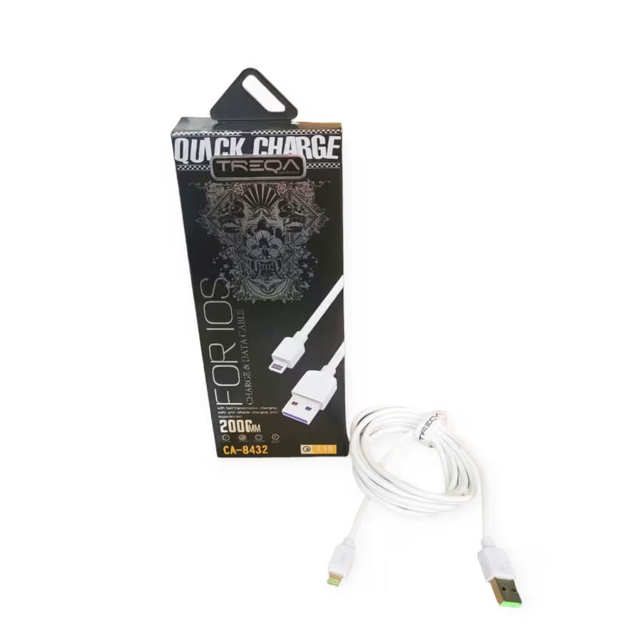 Treqa CA-8432 Lightning USB Cable For IOS 3.1A 2M