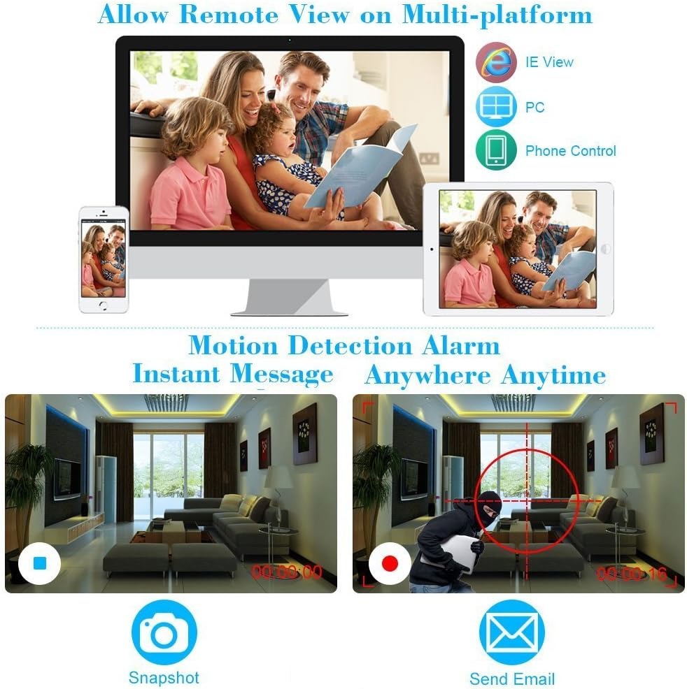 Varifocal Zoom PTZ IP Camera Outdoor, Wireless WiFi Connection, 20X Optical Zoom, HD 1080P 2.0 Megapixel, 328ft IR Night Vision, Auto Focus, Varifocal Lens, SD Card