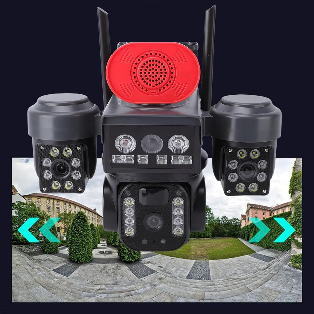 4G Solar Home Security Camera – AI-Powered, 4-Lens, App-Controlled