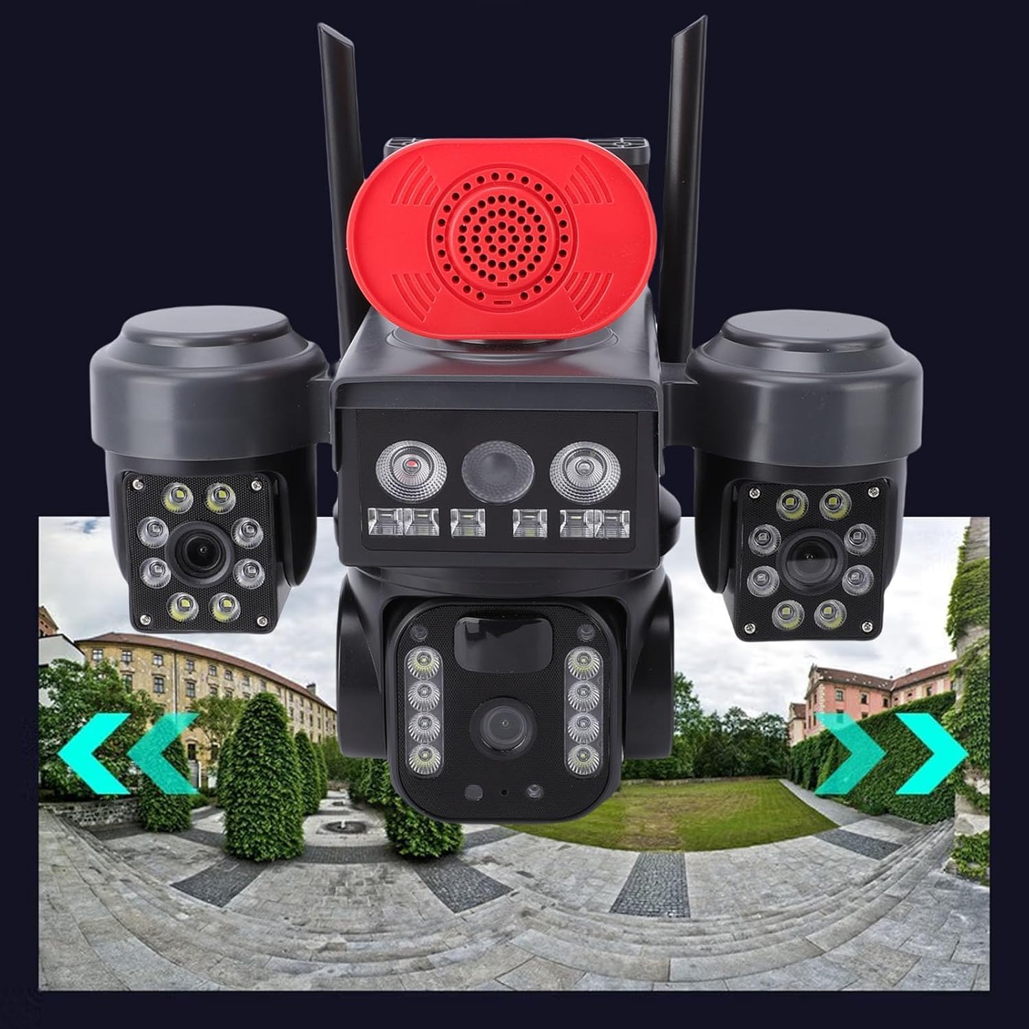4G Solar Home Security Camera – AI-Powered, 4-Lens, App-Controlled