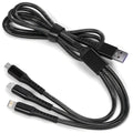 100W 3 in 1 USB Charge Cable 6A 100W Portable Micro USB Type C Cable