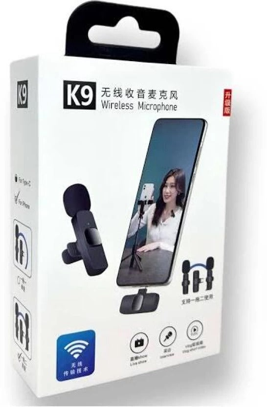 K9 Wireless Microphone Black K9 Wireless Microphone Headphone Adapter.