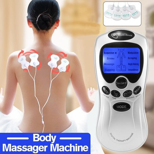 Electric Digital Therapy Body Pain Relief Massage 4 Electrode Pads