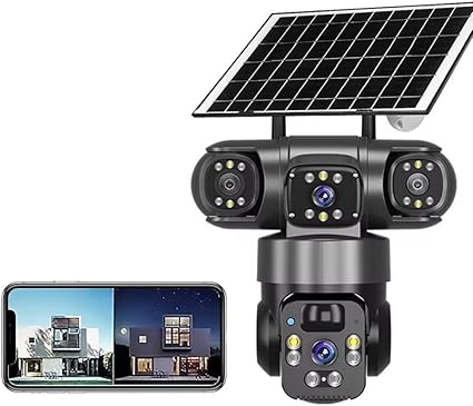 Solar Powered Security Camera 4K Wireless Outdoor 360°