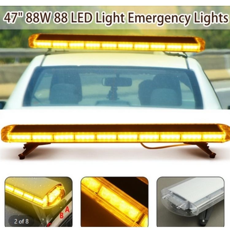 813 – 88COB Yellow Car LED Bulbs Emergency Warning Flashing Lamp 47 Inch 12V 15 Flash Modes Car Vehicle Strobe Light.