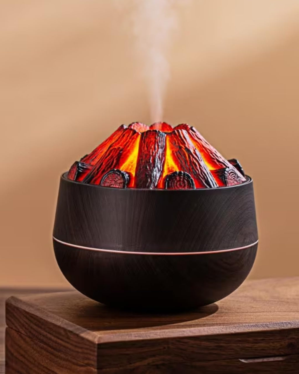 Humidifier with Night Lamp, 300ml Capacity, Two Spray Modes, Wood Grain Finish, USB Powered