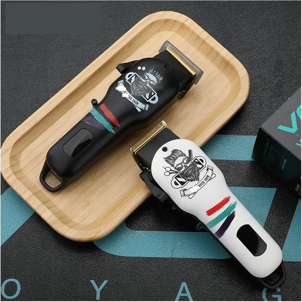 Razors V-699 Hair Clipper Electric Trimmer Men Professional Barber Men Cordless Clippers Shaver Trimmer for Man Cleaning Machine(V-699 Black & White )