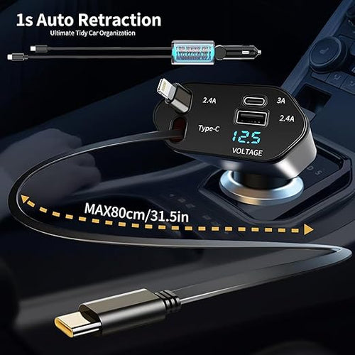 66 WATT RETRACTABLE CAR CHARGER