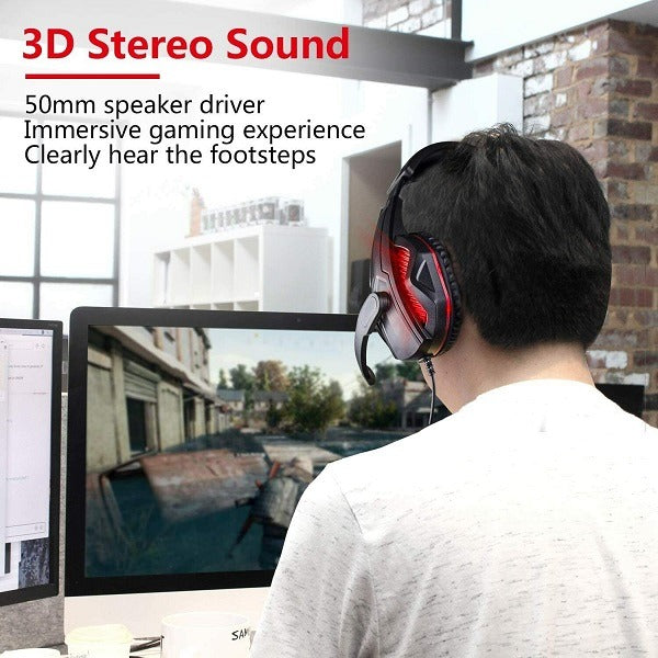 Wolulu AS-51268 Wired 3.5mm Noise Canceling Gaming Headset With Condenser Microphone.