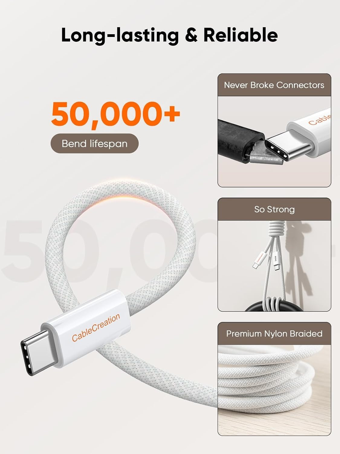 EZRA USB C to C Super Fast Charging Cable 240W Woven 3.3FT iPhone 16 15 Charger Cord, 140W USB-C MacBook, PD 100W 60W Type C Cord for MacBook iPad.