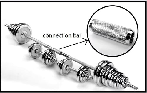 50kg Adjustable Dumbbell & Barbell Set – Iron Plates with Rubber-Coated Bars | Home Gym Strength Training Kit.