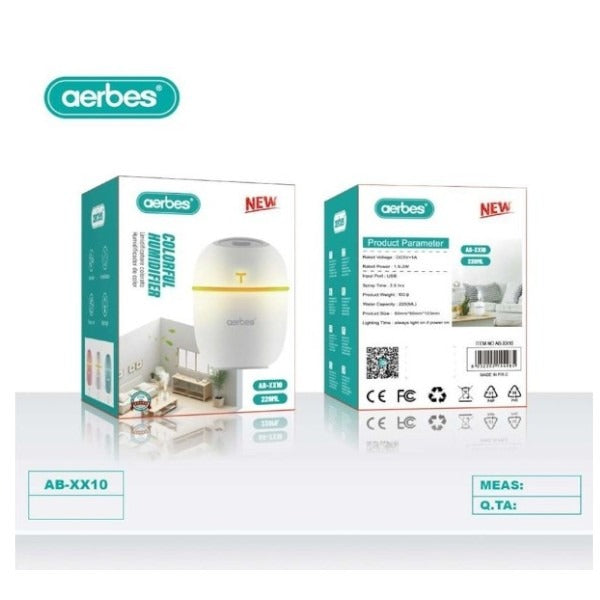Aerbes AB-XX10 Colurful Nightlight Humidifier 220ML.