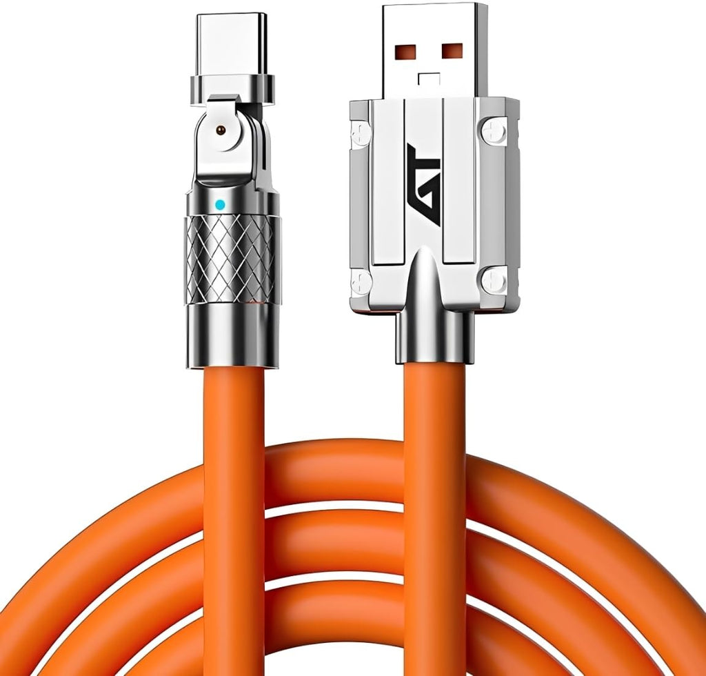 Type c cable fast charging 120W Fast Charging Cable, 180° Rotatable Portable Charger Cable Compatible For iPhone 17,16 Pro,15 Pro Max, 17 Air.