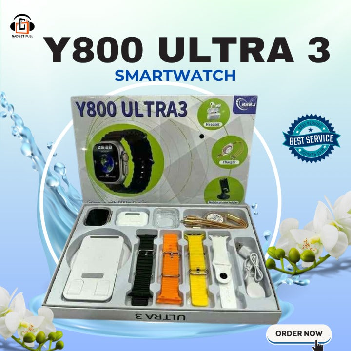 Y800 ULTRA3 10-in-1 Smart Watch Combo Set.