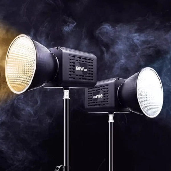 PM-200 Rechargeable 60W Bi-Color COB Video Light 12000mAh 3200-6500K With Stepless Dimming